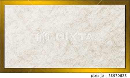 金色のシンプルな額縁と和紙のテクスチャーのコピースペースのある背景イラスト 78970628