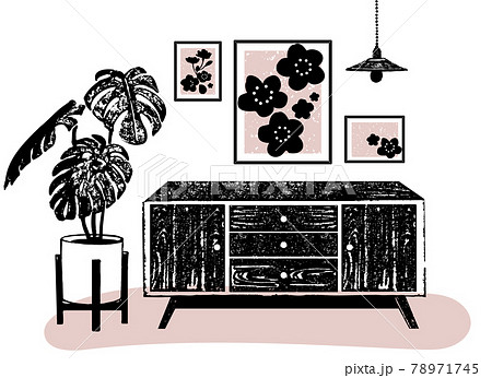 室内イラスト インテリア 家具のイラストのイラスト素材
