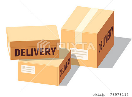 Isometric cardboard boxes set for delivery and storage. Isolated carton crates collection with various angles and point of view. 78973112