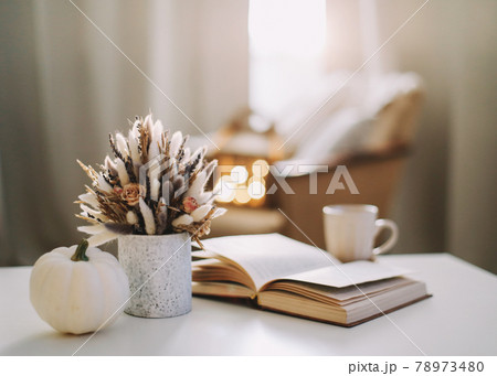 Autumn still life. Rustic style home decor. Fall home decoration 78973480