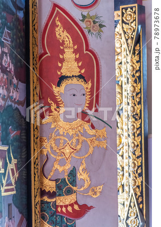 Buddhism door painting, Angel who guarding on the door. 78973678