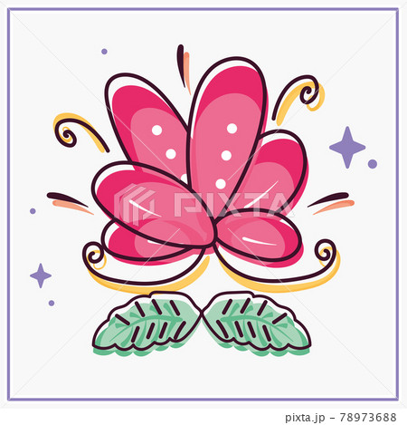 Isolated sketch of a colored flower 78973688