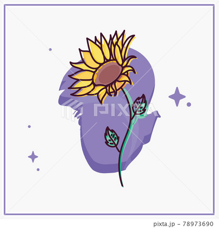 Isolated sketch of a colored flower 78973690