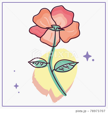 Isolated sketch of a colored flower Isolated sketch of a colored flower 78973707