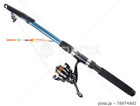 Fishing rod for catching fish on a white background. Isolated 78974892