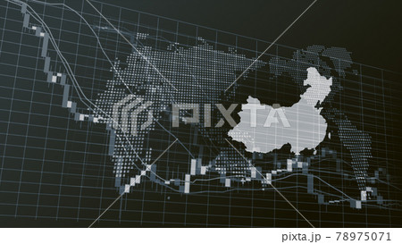 中国のモノトーンデジタル株価チャートイメージ 中国のモノトーンデジタル株価チャートイメージ 78975071
