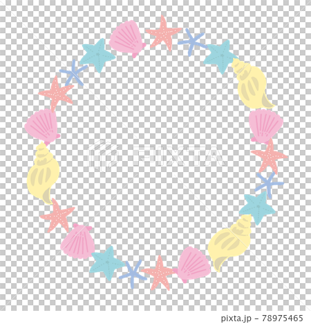 Hand drawn illustration frame of pastel shell Hand drawn illustration frame of pastel shell 78975465