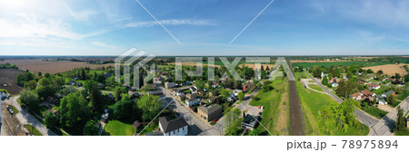 Aerial panorama of Princeton, Ontario, Canada 78975894