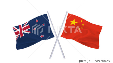 中国とニュージーランドの国旗 中国とニュージーランドの国旗 78976025