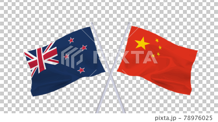 中国とニュージーランドの国旗 中国とニュージーランドの国旗 78976025