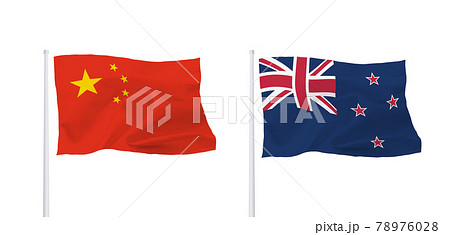 中国とニュージーランドの国旗 中国とニュージーランドの国旗 78976028