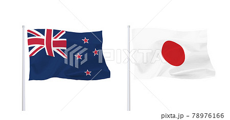 日本とニュージーランドの国旗