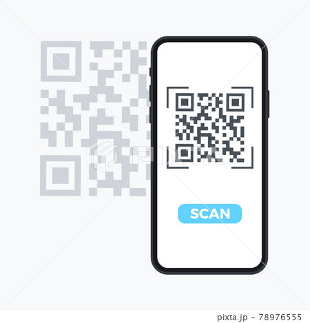 Scan QR code flat icon with phone. Barcode. Vector illustration. Scan QR code flat icon with phone. Barcode. Vector illustration. 78976555