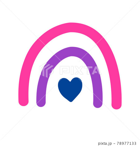 Vector hand drawn lgbt bi bisexual flag rainbow 78977133