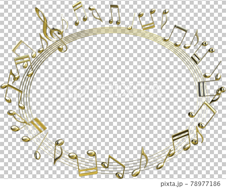 Gold Note Frames Frame gold musical note large circle CG... - Stock Illustration ...