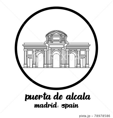 Circle Icon line Puerta de Alcala. icon vector illustration Circle Icon line Puerta de Alcala. icon vector illustration 78978586