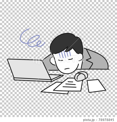 一名新員工加班的插圖 78978845