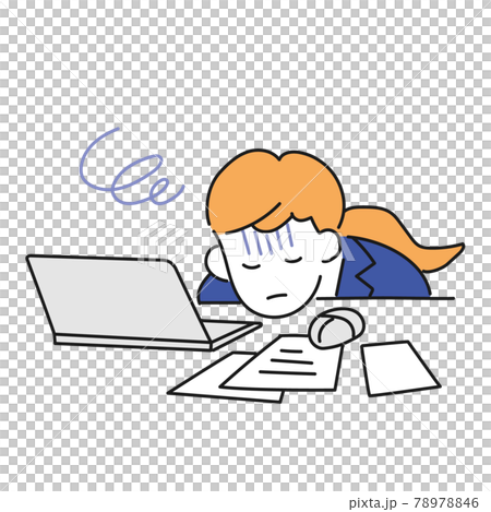 残業に苦しむ新入社員のイラストのイラスト素材 7746 残業に苦しむ新入社員のイラストのイラスト素材 7746
