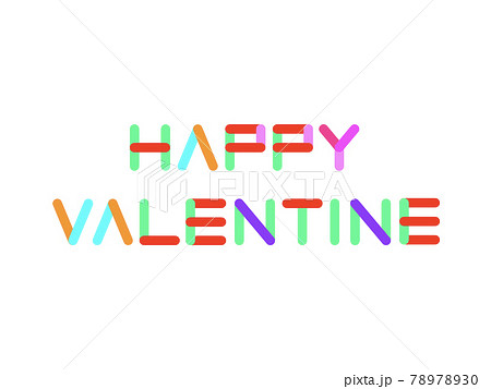 “HAPPY VALENTINE” カラフルタイトル【角丸長方形プレートver.】 78978930