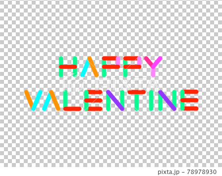 “HAPPY VALENTINE” カラフルタイトル【角丸長方形プレートver.】 78978930