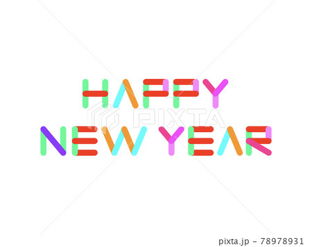 “HAPPY NEW YEAR” カラフルタイトル【角丸長方形プレートver.】 “HAPPY NEW YEAR” カラフルタイトル【角丸長方形プレートver.】 78978931