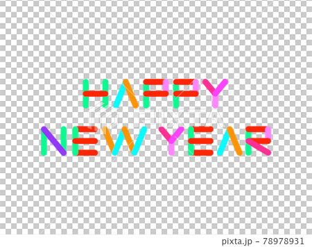“HAPPY NEW YEAR”彩色標題【圓角矩形板ver.】 “HAPPY NEW YEAR”彩色標題【圓角矩形板ver.】 78978931