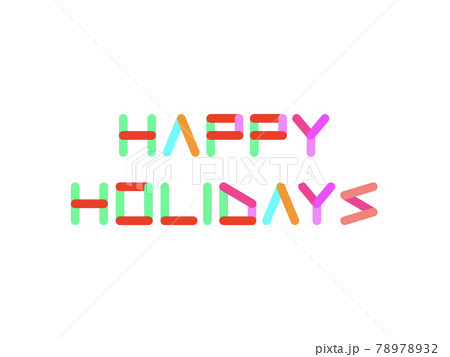 “HAPPY HOLIDAYS” カラフルタイトル【角丸長方形プレートver.】 “HAPPY HOLIDAYS” カラフルタイトル【角丸長方形プレートver.】 78978932