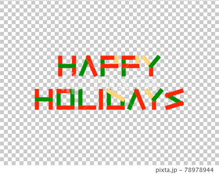 "HAPPY HOLIDAYS" Christmas color title [Rectangular plate ver.] 78978944