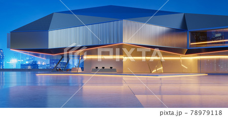 Steel and glass modern building exterior 78979118