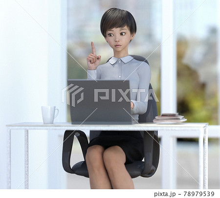 リモートワーク　イメージ　perming 3DCGイラスト素材 78979539