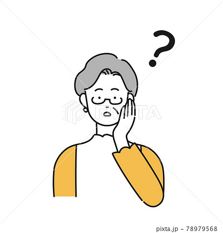 考えるシニアの女性のイラスト 78979568