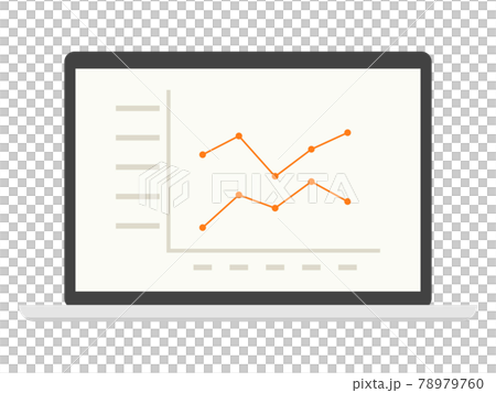 Line graph displayed on the personal computer 78979760