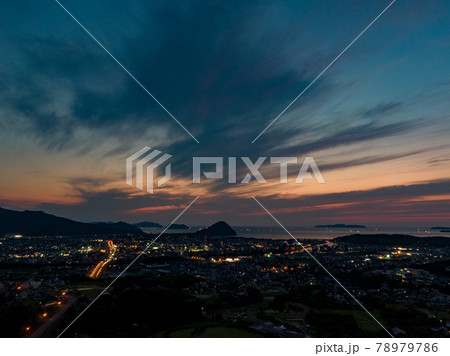 萩の街明かりと漁火1 萩の街明かりと漁火1 78979786