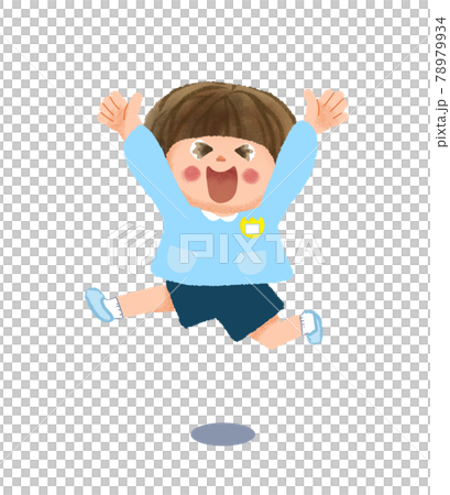 男孩跳著微笑 78979934