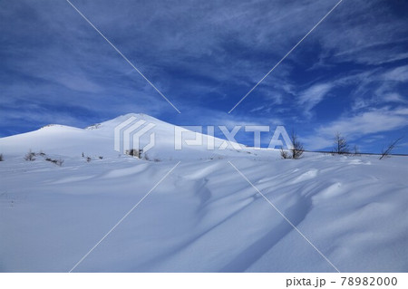 富士山四月での大降雪美 太郎坊からの白い大平原の写真素材 7000