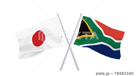 日本と南アフリカ共和国の国旗