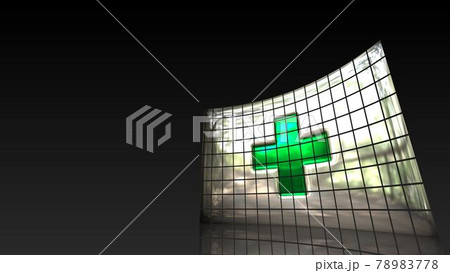 床に映る緑十字旗5-3-3 78983778