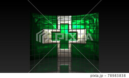 床に映る安全衛生旗5 1 2のイラスト素材 78