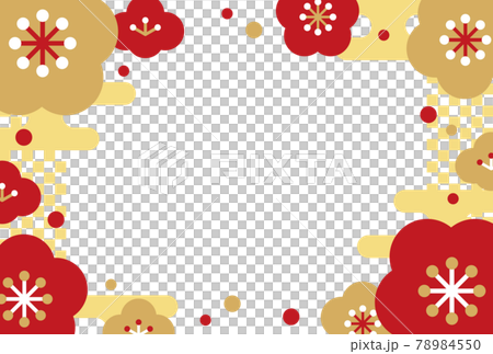 Japanese style plum blossom x checkered frame material (sideways) Japanese style plum blossom x checkered frame material (sideways) 78984550