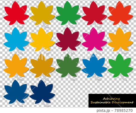 SDGs image autumn leaves icon set 78985270