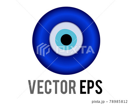 Vector Nazar Amulet blue eye shaped icon, senses of looking, charms, envy, jealousy in Turkey culture 78985812