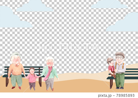 Happy grandparent frame watercolor 78985893