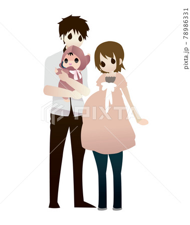 赤ちゃんを抱く家族 78986331