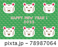 年賀状 2022年 ポップなトラ イラスト 緑1 年賀状 2022年 ポップなトラ イラスト 緑1 78987064