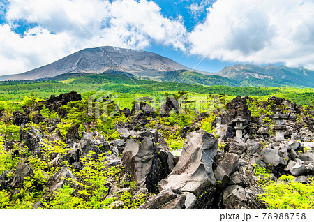 群馬県嬬恋村 鬼押出し園 溶岩と浅間山 群馬県嬬恋村 鬼押出し園 溶岩と浅間山 78988758