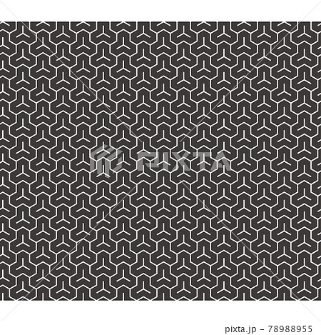 モノトーンの毘沙門亀甲 和柄の背景 パターンのイラスト素材 7855