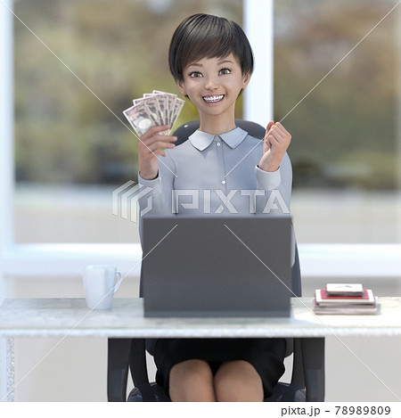 ネットビジネス　成功　イメージ　perming 3DCGイラスト素材 78989809