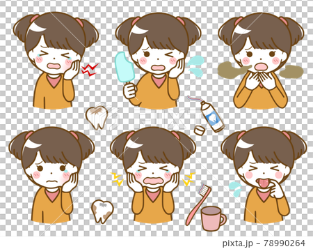 口の中に異常がある幼い少女 78990264