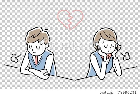 ベクターイラスト素材:失恋する男子学生と女子学生 ベクターイラスト素材:失恋する男子学生と女子学生 78990281