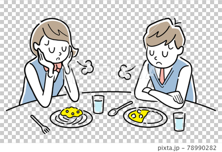 ベクターイラスト素材：食欲がない男子学生と女子学生 78990282